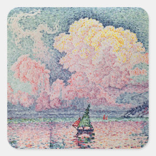 Antibes, rosa Cloud, 1916 Quadratischer Aufkleber