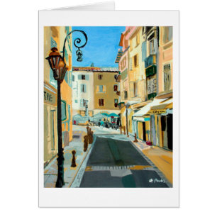 Antibes Straßen Szene Gedruckte Karte