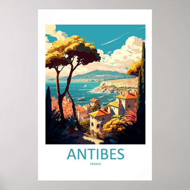 Antibes Travel Print Wall Art Poster (Vorne)