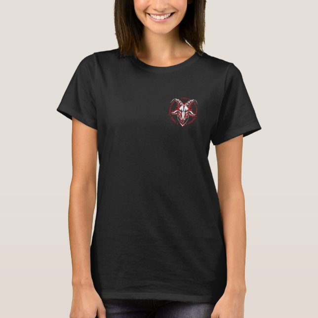 Antichrist Baphomet Ziege   Dunkle Ästhetik Pentag T-Shirt (Vorderseite)