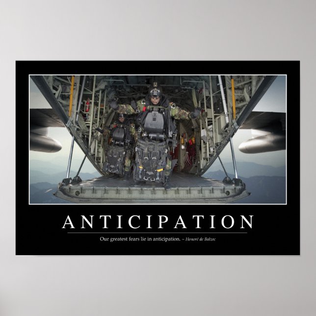 Anticipation: Inspirational Quote Poster (Vorne)