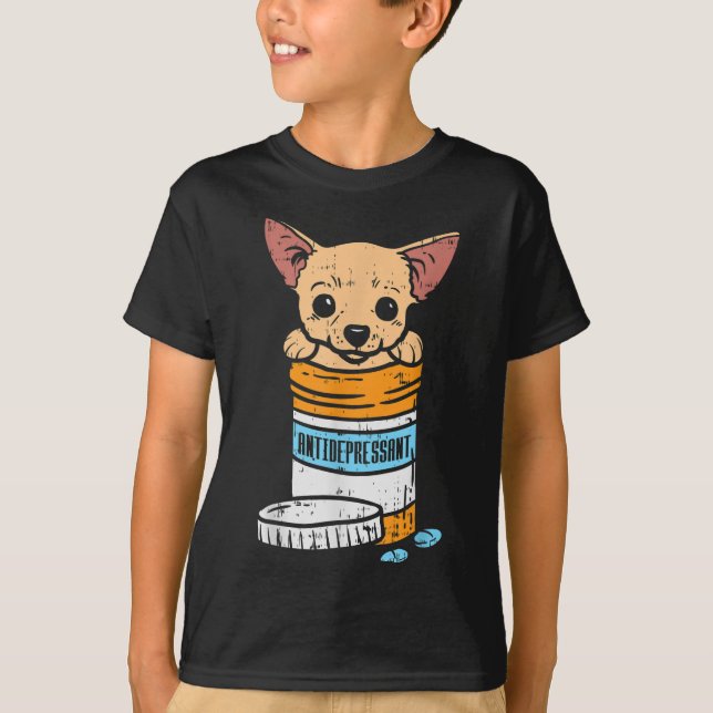 Antidepressiv Chihuahua Niedlich Chiwawa Dog Lover T-Shirt (Vorderseite)