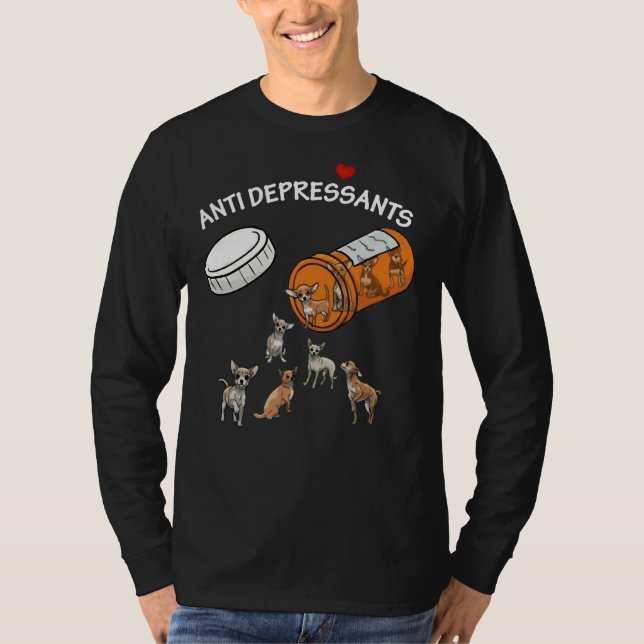 Antidepressiv Chihuahua-Orangenflasche T-Shirt (Vorderseite)