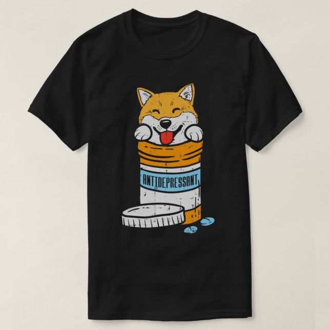 Antidepressiv Shiba Inu Akita Japanischer Hund Dog T-Shirt (Design vorne)