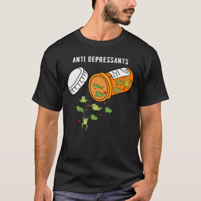Antidepressiva Pils Grüne Frösche T-Shirt (Vorderseite)
