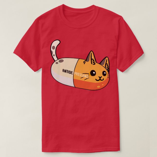 Antidepressive Katzenpille T-Shirt (Design vorne)