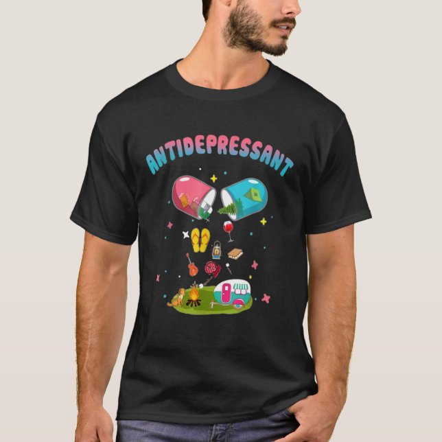 Antidepressivum Funny Antidepressivum Camping Love T-Shirt (Vorderseite)