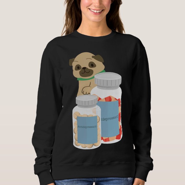 Antidepressivum Mops Klassischer T - Shirt 882 (Vorderseite)
