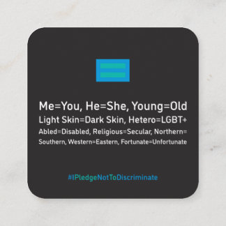 Antidiskriminierungskarte 2.5"x2.5" Packung mit 10 Telefonnummerkarte