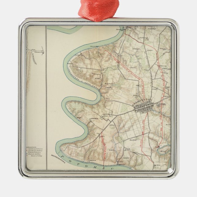 Antietam, Harpers Fähre, Sharpsburg Silbernes Ornament (Vorne)