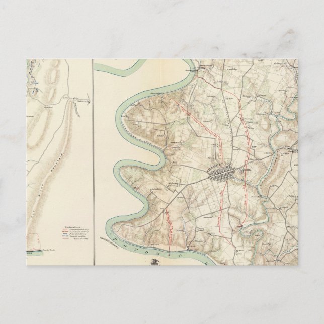 Antietam, Harper's Ferry, Sharpsburg Postkarte (Vorderseite)