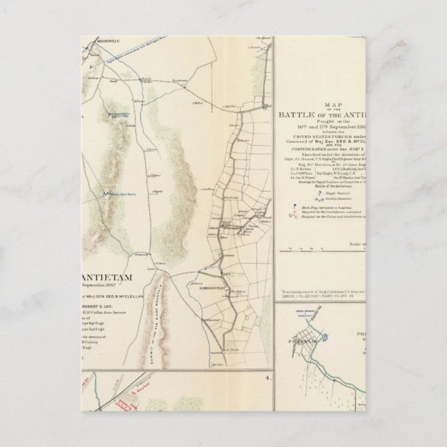 Antietam, Suffolk, Gettysburg Postkarte (Vorderseite)