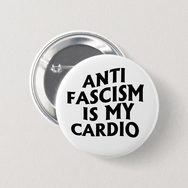 Antifaschismus ist mein Cardio Button (Vorne & Hinten)