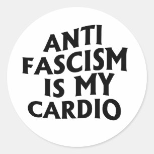 Antifaschismus ist mein Cardio Runder Aufkleber