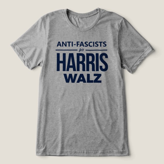 Antifaschisten für Harris Walz Tri-Blend Shirt (Design Vorderseite)