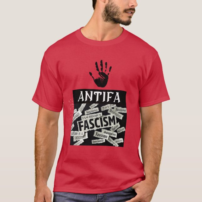 Antifaschistische Aktion, vereint gegen den Faschi T-Shirt (Vorderseite)