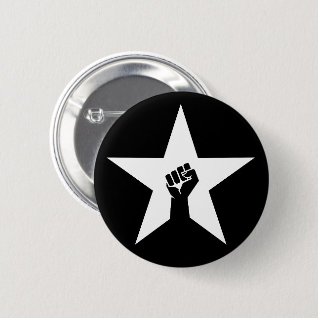 Antifaschistischer Star Button (Vorne & Hinten)
