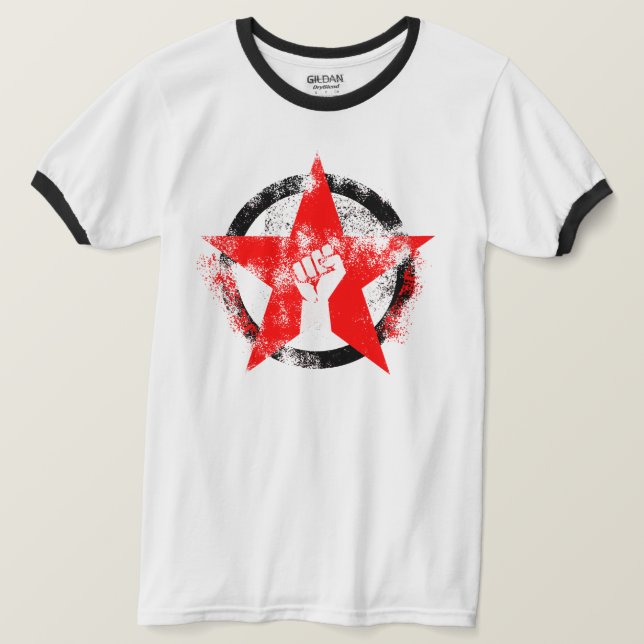 Antifaschistischer Star T-Shirt (Design vorne)