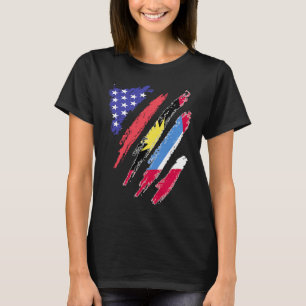 Antigua American Patriot Grown Heart Flag Streifen T-Shirt