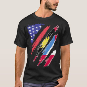 Antigua American Patriot Grown Heart Flag Streifen T-Shirt