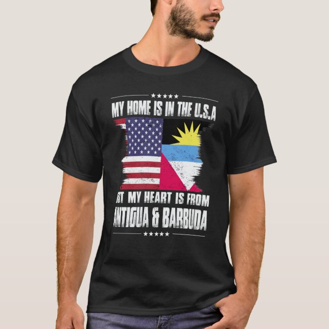Antigua American Patriot Grown Proud Home Heart US T-Shirt (Vorderseite)