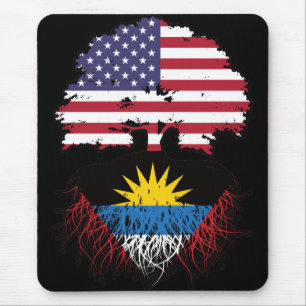 Antigua Antiguan American USA Tree Roots Flag Mousepad