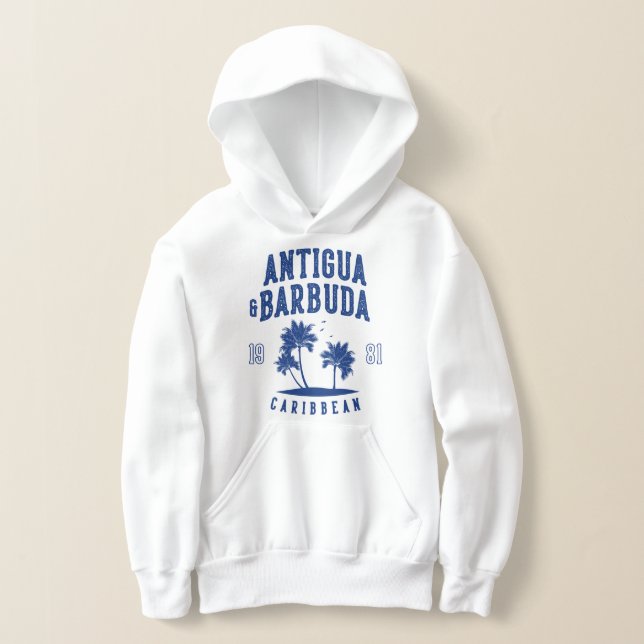 Antigua & Barbuda Caribbean Palm Tree Kids Hoodie (Ablage )