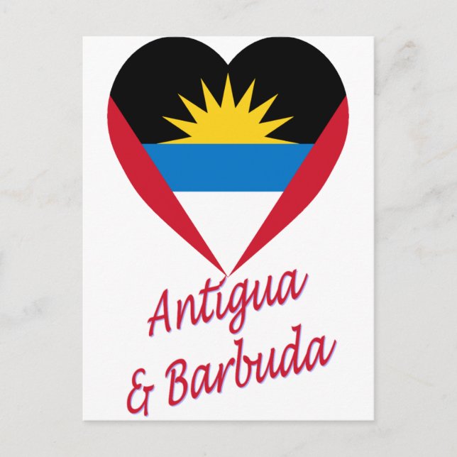 Antigua & Barbuda Flag Herz Postkarte (Vorderseite)