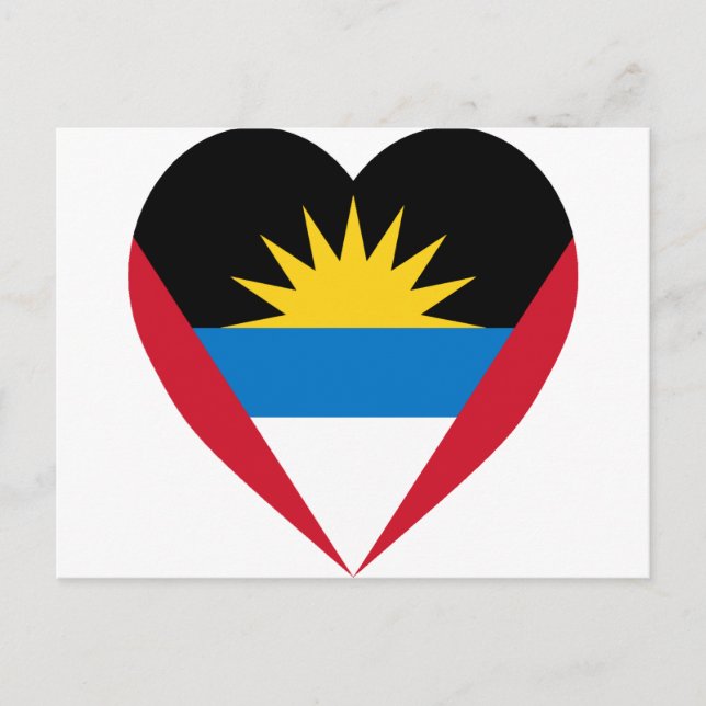 Antigua & Barbuda Flag Herz Postkarte (Vorderseite)