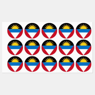 Antigua & Barbuda Flaggenzeichen Etiketten