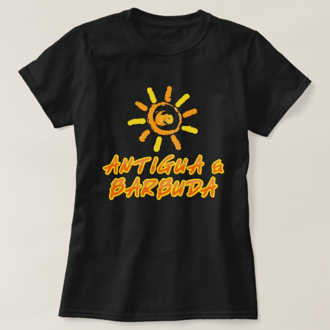 Antigua & Barbuda hellgelb & orange T-Shirt (Design vorne)