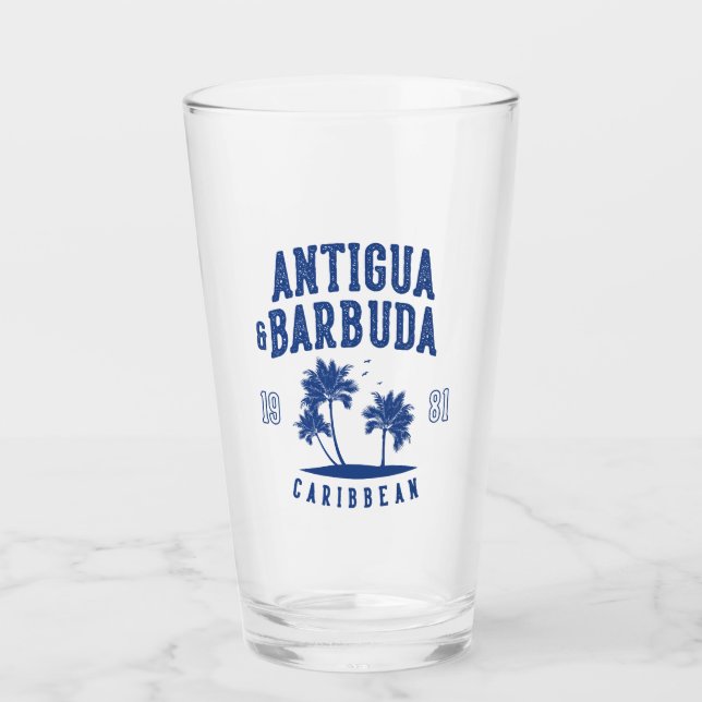 Antigua & Barbuda Karibische Palme Glas (Vorderseite)