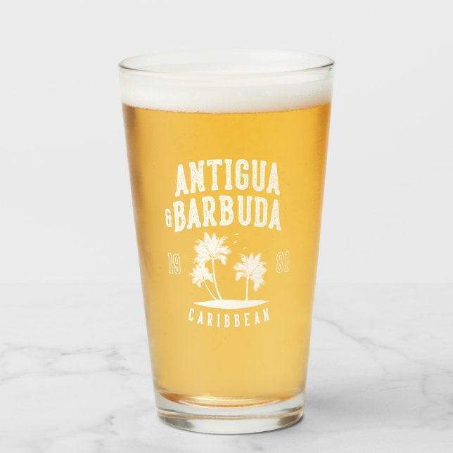 Antigua & Barbuda Karibische Palme Glas (Vorne (Gefüllt))