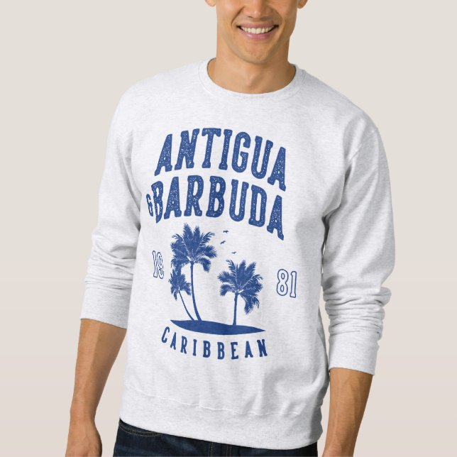 Antigua & Barbuda Karibische Palme Sweatshirt (Vorderseite)