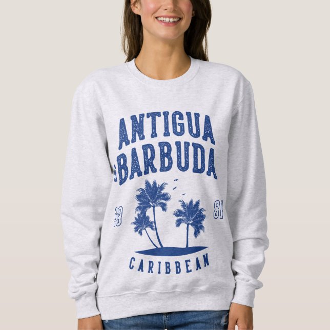 Antigua & Barbuda Karibische Palme Sweatshirt (Vorderseite)