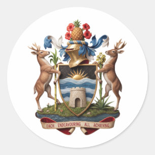 Antigua Barbuda Wappen Arme Symbol Land Emblem Fl Runder Aufkleber