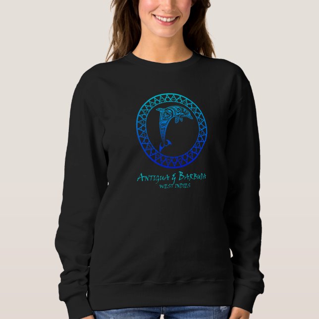 Antigua & Barbuda West Indies Tribal Dolphin Vacat Sweatshirt (Vorderseite)