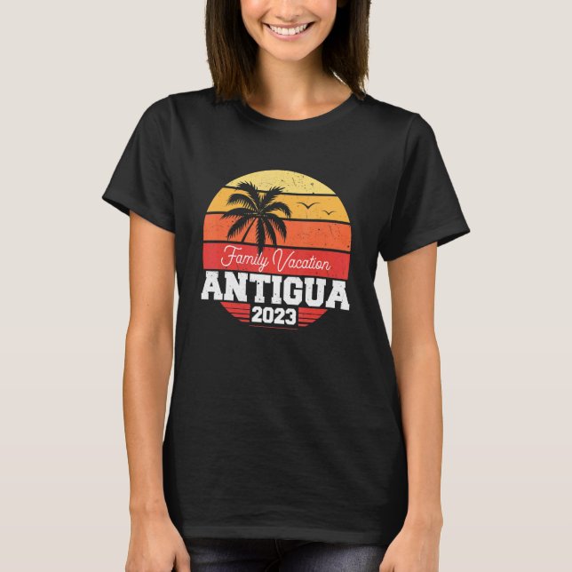 Antigua Familienurlaub 2023 Matching Holiday Summ T-Shirt (Vorderseite)