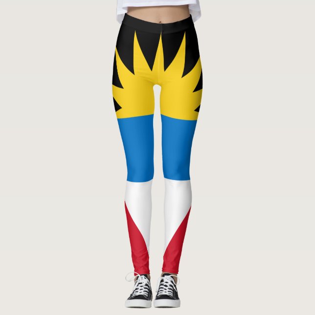 Antigua Flag Antiguan Karibischer Karneval in Barb Leggings (Vorderseite)