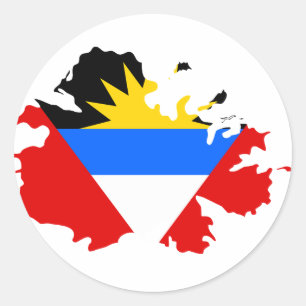 Antigua-Flaggenkarte Runder Aufkleber