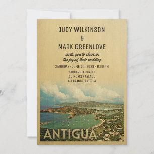 Antigua Hochzeitseinladung Vintage Mitte des Jahrh Einladung