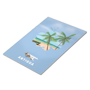 Antigua illustrierte Reisekarte Poster Notizblock