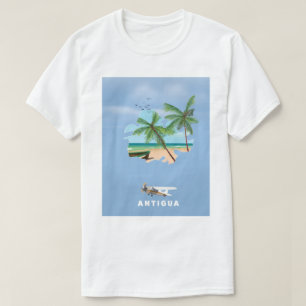 Antigua illustrierte Reisekarte Poster T-Shirt