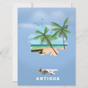 Antigua Illustriertes Reiseplakat Einladung