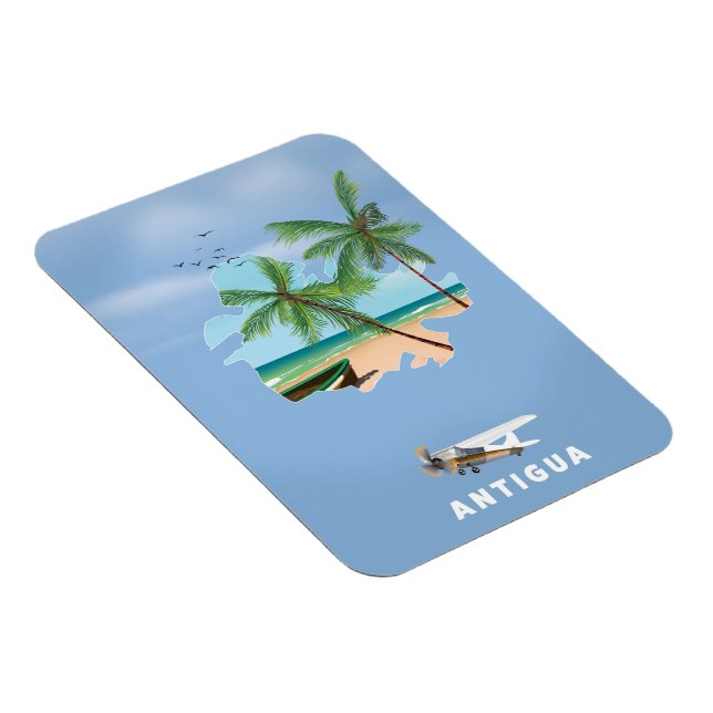 Antigua Illustriertes Reiseplakat Magnet (Rechte Seite)