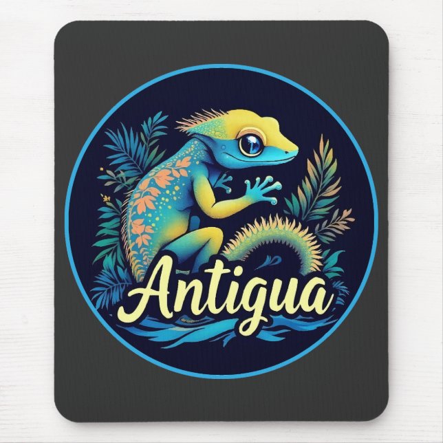 Antigua Island Caribbean Gecko Mousepad (Vorne)