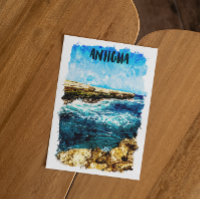 Antigua Karibik Insel Tropische Wasserfarbe