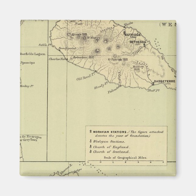 Antigua Lithographed Map Magnet (Vorne)