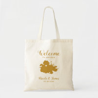 Antigua Map Wedding Welcome Bag, Gold