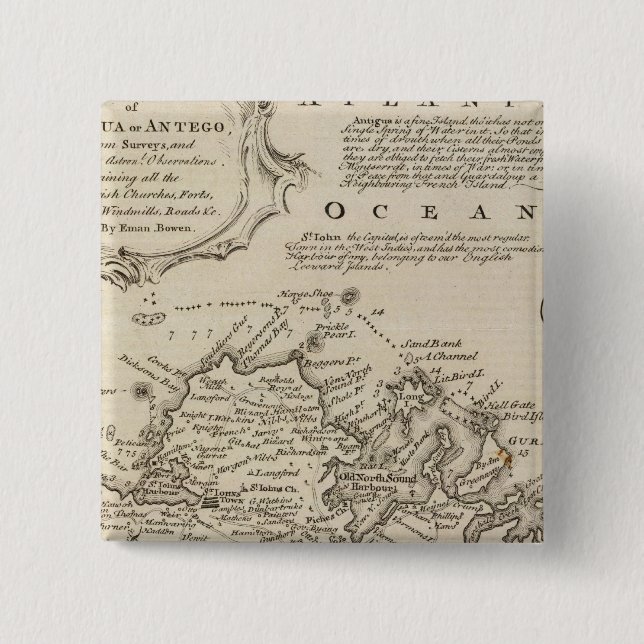 Antigua oder Antego Button (Vorderseite)